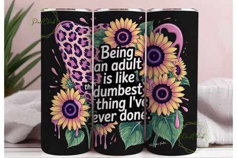 Funny Sunflower & Leopard 20oz Tumbler Sublimation PixelChick 
