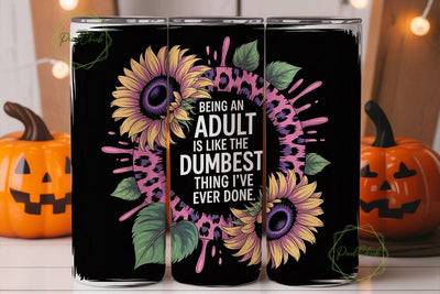 Funny Sunflower & Leopard 20oz Tumbler Sublimation PixelChick 