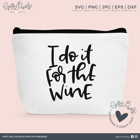 Funny SVG Quotes | I Do It For the Wine | Fitness SVG | Exercise SVG SVG Ikonart Design Shop 