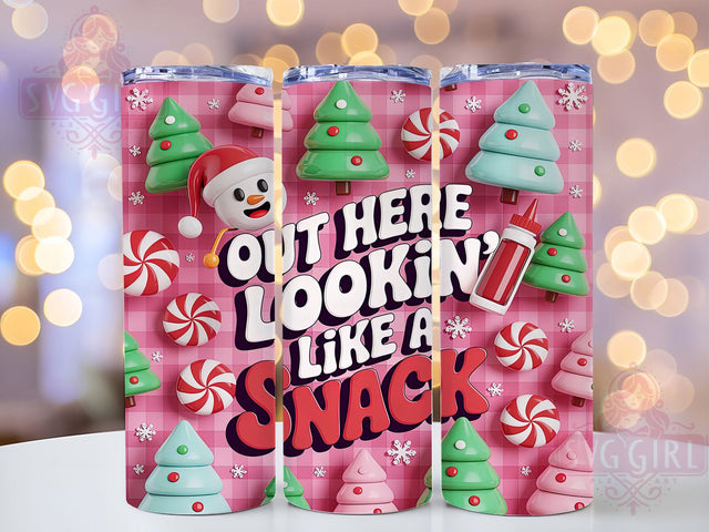 Funny Sweet Christmas Snack Tumbler, Tree Cake Wrap, Funny Holiday Sublimation, Sweet Treat Cup, 20Oz Skinny Tumbler Wrap, Festive Dessert Mug, Playful Christmas Design Sublimation SvggirlplusArt 