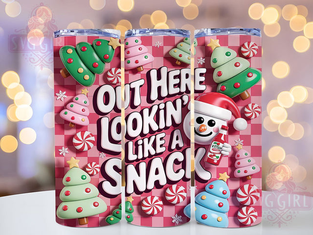 Funny Sweet Christmas Snack Tumbler, Tree Cake Wrap, Funny Holiday Sublimation, Sweet Treat Cup, 20Oz Skinny Tumbler Wrap, Festive Dessert Mug, Playful Christmas Design Sublimation SvggirlplusArt 