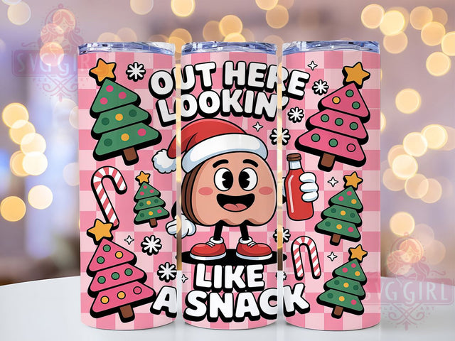 Funny Sweet Christmas Snack Tumbler, Tree Cake Wrap, Funny Holiday Sublimation, Sweet Treat Cup, 20Oz Skinny Tumbler Wrap, Festive Dessert Mug, Playful Christmas Design Sublimation SvggirlplusArt 