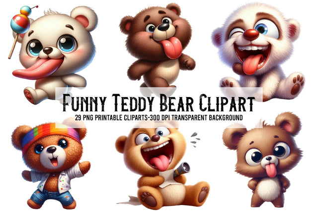 Funny Teddy Bear Clipart Sublimation Rupkotha 