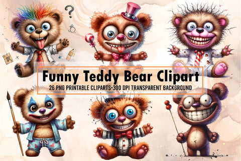 Funny Teddy Bear Clipart Teddy Bear Png-01 Sublimation designartist 