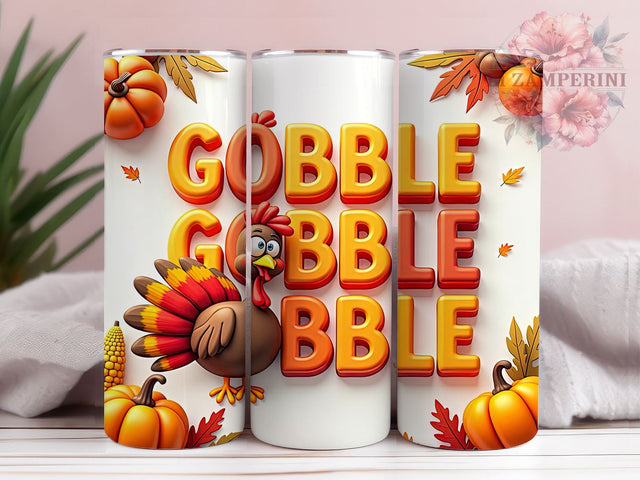 Funny Thanksgiving Tumbler, Gobble Gobble PNG, Fall Drinkware, Thanksgiving Humor Design, Autumn Tumbler Wrap, Holiday Gift for Turkey Lovers, Sublimation Wrap Sublimation Li Zamperini 