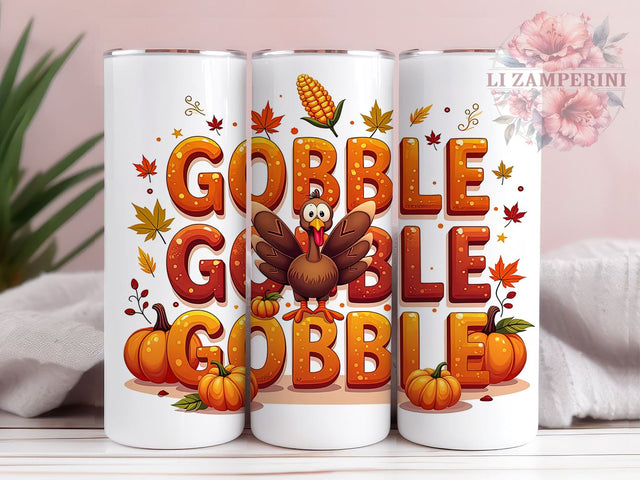 Funny Thanksgiving Tumbler, Gobble Gobble PNG, Fall Drinkware, Thanksgiving Humor Design, Autumn Tumbler Wrap, Holiday Gift for Turkey Lovers, Sublimation Wrap Sublimation Li Zamperini 