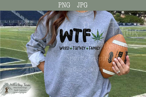 Funny Thanksgiving WTF Design – Whiskey, Wine, or Weed Turkey Family png Sublimation Willow Paige Farms 