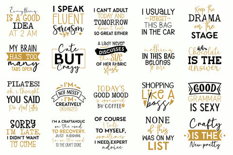 Funny Tote Bag Quotes Bundle SVG Regulrcrative 