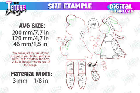 Funny Tourist Animals Laser Cut Bundle | Animals Shelf Sitters | Wooden Animals Figurine | CNC Files SVG The T Store Design 