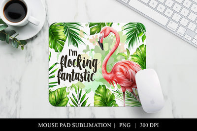 Funny Tropical Flamingo Mouse Pad Sublimation Design Sublimation BijouBay 