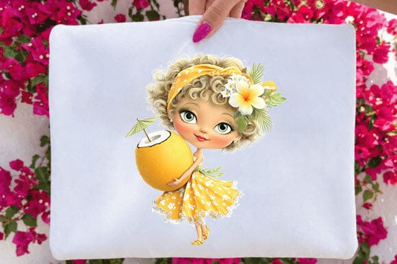 Funny Tropical with Coconut Drink Sublimation SVGArt 