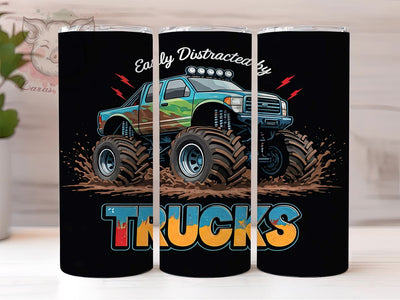 Funny Truck Pickup Gift Tumbler Wrap, 20oz Sublimation, Funny Truck Tumbler, Pickup Truck Gift, Automotive Tumbler, Country Style Tumbler, Distracted By Trucks Sublimation Sublimation Lara' s Designs 