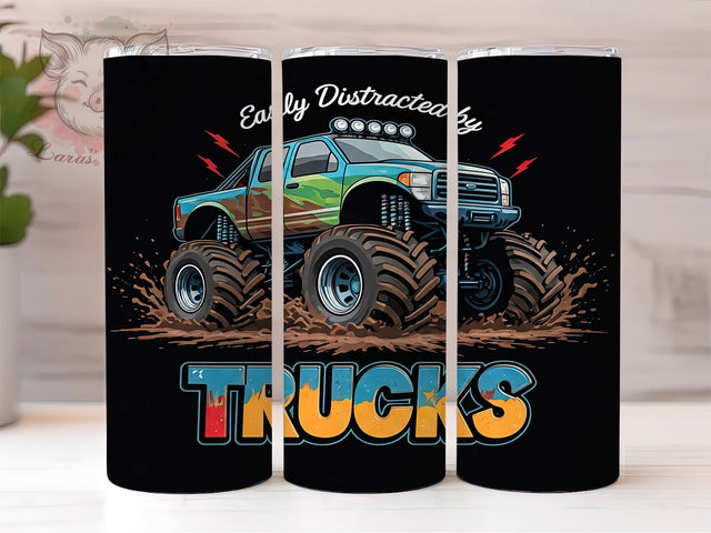 Funny Truck Pickup Gift Tumbler Wrap, 20oz Sublimation, Funny Truck Tumbler, Pickup Truck Gift, Automotive Tumbler, Country Style Tumbler, Distracted By Trucks Sublimation Sublimation Lara' s Designs 