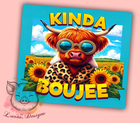 Funny Tumbler, Highland Cow PNG, Boujee Design, Baby Cow Sublimation, Cute Cow Gift, Unique Drinkware, Humorous Drinkware Sublimation Lara' s Designs 