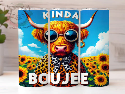 Funny Tumbler, Highland Cow PNG, Boujee Design, Baby Cow Sublimation, Cute Cow Gift, Unique Drinkware, Humorous Drinkware Sublimation Lara' s Designs 