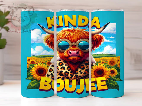 Funny Tumbler, Highland Cow PNG, Boujee Design, Baby Cow Sublimation, Cute Cow Gift, Unique Drinkware, Humorous Drinkware Sublimation Lara' s Designs 