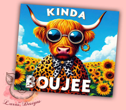 Funny Tumbler, Highland Cow PNG, Boujee Design, Baby Cow Sublimation, Cute Cow Gift, Unique Drinkware, Humorous Drinkware Sublimation Lara' s Designs 
