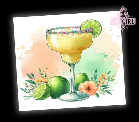 Funny Tumbler, Margarita Design, Tequila Lover, 20oz PNG, Sublimation Art, Cocktail Drinkware, Party Vibes Sublimation SvggirlplusArt 