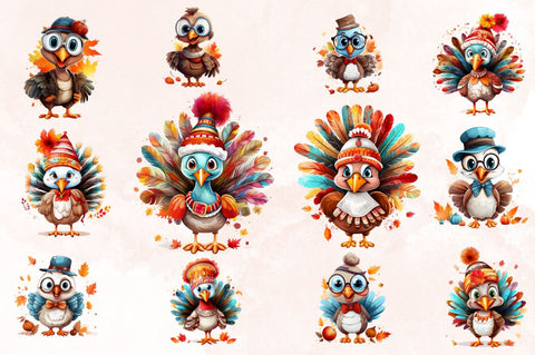 Funny Turkey Sublimation Clipart Bundle Sublimation Designangry 