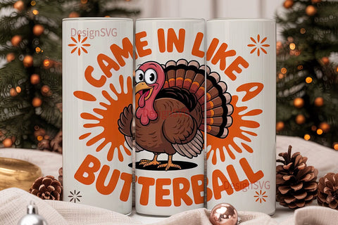 Funny Turkey Thanksgiving 20oz Tumbler Sublimation DesignSVG 