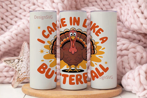 Funny Turkey Thanksgiving 20oz Tumbler Sublimation DesignSVG 
