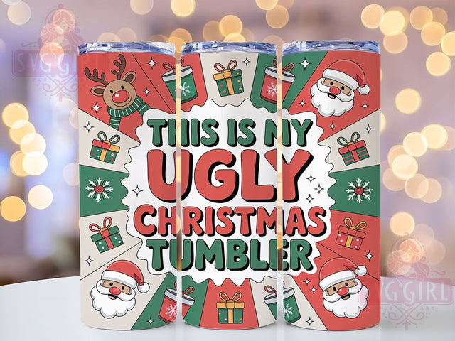 Funny Ugly Quirky Christmas Tumbler, Funny Holiday Wrap, Silly Festive Sublimation, Quirky Xmas Cup, 20Oz Skinny Tumbler Wrap, Humorous Christmas Mug, Whimsical Holiday Design Sublimation SvggirlplusArt 
