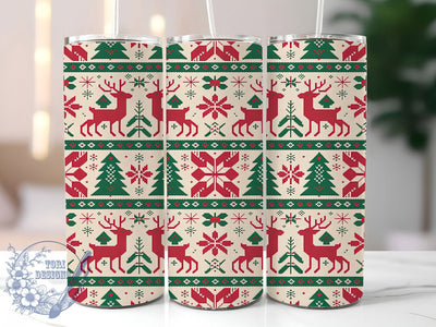 Funny Ugly Sweater Christmas Tumbler, Funny Christmas Wrap, Holiday Sweater Sublimation, Festive Knit Cup, 20Oz Skinny Tumbler Wrap, Quirky Xmas Mug, Silly Holiday Design Sublimation ToriDesigns 