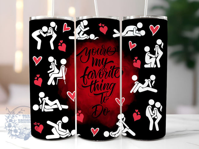 Funny Valentine 20oz Skinny Tumbler, Dirty Valentines Day Tumbler Png, Straight & Tapered Tumbler Wrap, Instant Digital Download Sublimation ToriDesigns 