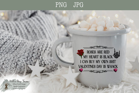Funny Valentine Design - Roses are Red My Heart is Black Valentine JPG PNG SVG Willow Paige Farms 