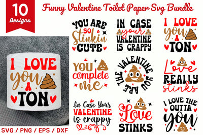 Funny Valentine Toilet Paper SVG Bundle SVG Regulrcrative 