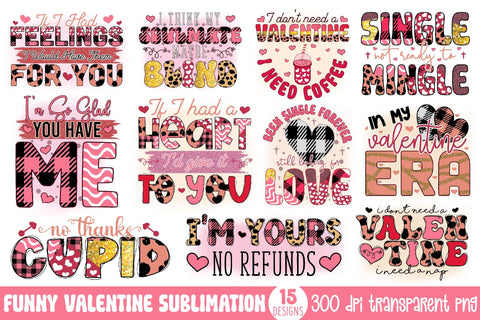 Funny Valentines Day Sublimation Bundle Sublimation CraftLabSVG 