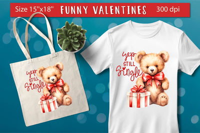 Funny valentines day sublimation, Still single Sublimation Olga Boat Design 