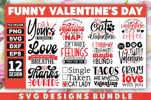 Funny Valentine's Day SVG Bundle SVG Ariyan 