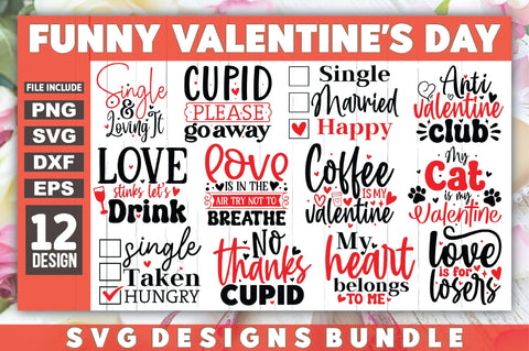 Funny Valentine's Day SVG Bundle SVG Ariyan 