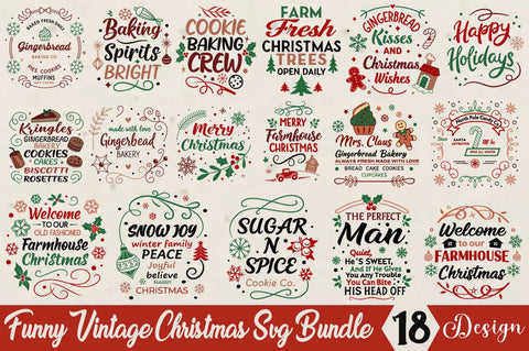 Funny Vintage Christmas Svg Bundle SVG Angelina750 