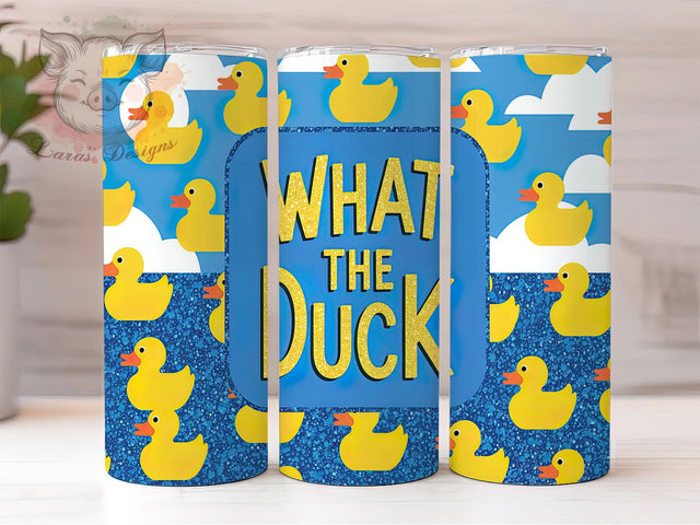 Funny What The Duck Tumbler Wrap, What The Duck Cup, Sarcastic Tumbler PNG, Cute Duck Tumbler Wrap, Humor 20oz Tumbler, Quirky Animal Cup Design, Funny Quote Tumbler Sublimation Lara' s Designs 