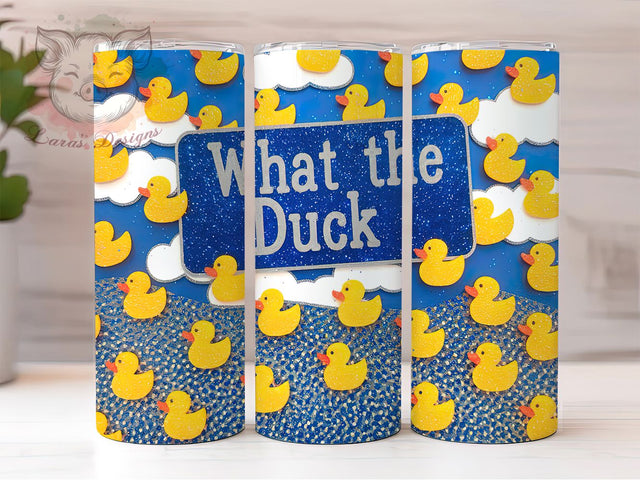 Funny What The Duck Tumbler Wrap, What The Duck Cup, Sarcastic Tumbler PNG, Cute Duck Tumbler Wrap, Humor 20oz Tumbler, Quirky Animal Cup Design, Funny Quote Tumbler Sublimation Lara' s Designs 
