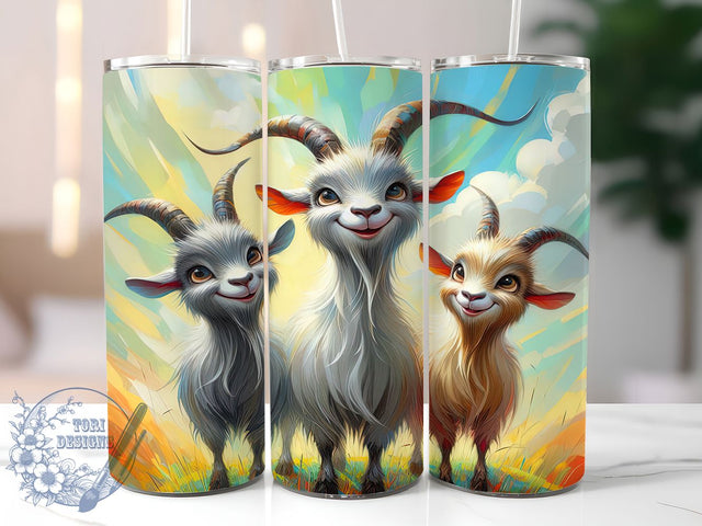 Funny Whimsical Goat Tumbler, Funny Farm Tumbler, Rustic Goat Wrap, Whimsical Goat Wrap, Cute Goat Wrap, Sublimation Design, Trendy Gift Idea Sublimation ToriDesigns 