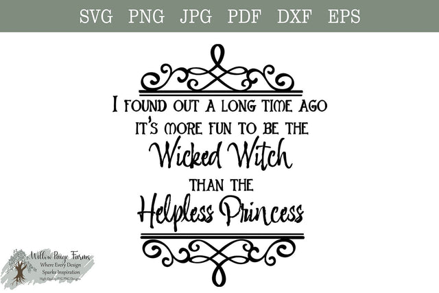 Funny Wicked Witch and Princess instant download shirt design SVG Willow Paige Farms 
