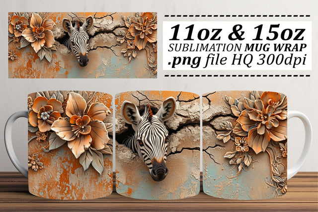 Funny Wildlife Hole-in-Wall Mug Wraps 11oz 15oz Sublimation afrosvg 