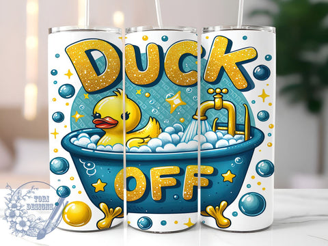 Funny Yellow Rubber Duck 20oz Skinny Tumbler, Rubber Duck Tumbler Png, Straight & Tapered Tumbler Wrap, Instant Digital Download Sublimation ToriDesigns 