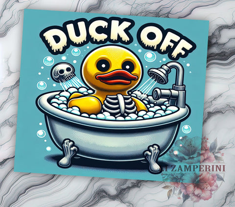 Funny Yellow Rubber Duck 20oz Tumbler Wrap PNG, Funny Duck Skeleton Tumbler PNG Sublimation Design, Straight & Tapered Tumbler Wrap, Instant Digital Download Sublimation Li Zamperini 