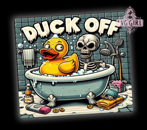 Funny Yellow Rubber Duck 20oz Tumbler Wrap Sublimation Design, Straight Tapered Tumbler Wrap, Funny Duck Skeleton Halloween Tumbler Png, Instant Digital Download Sublimation SvggirlplusArt 