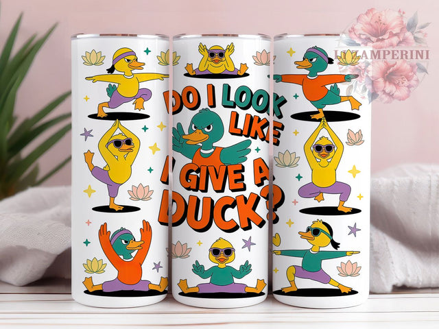 Funny Yoga Duck Quote Tumbler Wrap, Sublimation Design, Funny Duck Quote, Yoga Animal Wrap, Do I Look Like I Give A Duck, 20Oz Tumbler, Digital Download Sublimation Li Zamperini 