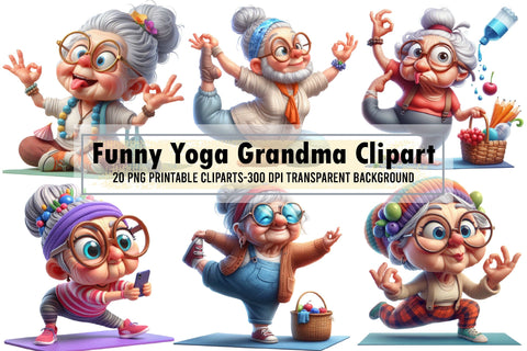Funny Yoga Grandma Sublimation Clipart Sublimation designartist 