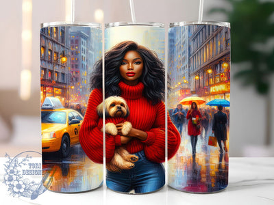 Fur Baby Woman 20oz Tumbler, Pet Lover Gift, Fur Baby Wrap, 20oz Tumbler Wrap, Sublimation Design PNG, Cute Pet Wrap, Animal Lover Sublimation Sublimation ToriDesigns 