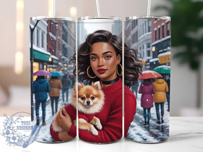 Fur Baby Woman 20oz Tumbler, Pet Lover Gift, Fur Baby Wrap, 20oz Tumbler Wrap, Sublimation Design PNG, Cute Pet Wrap, Animal Lover Sublimation Sublimation ToriDesigns 