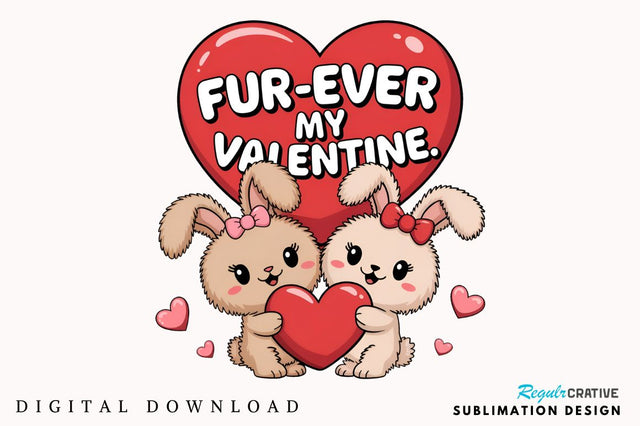 Fur Ever My Valentine Sublimation Design Sublimation Regulrcrative 