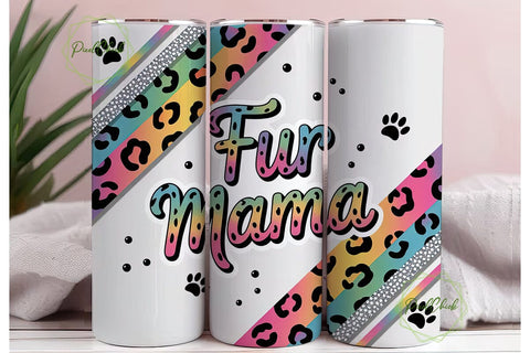 Fur Mama 20oz Tumbler Wrap Sublimation PixelChick 