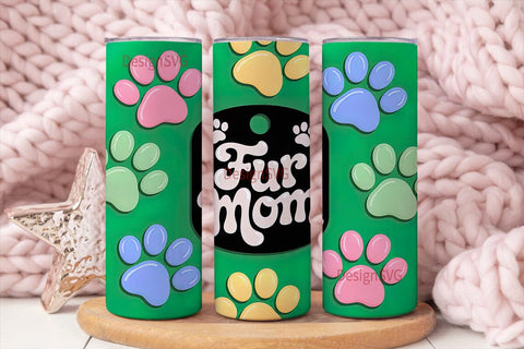 Fur Mom 20oz Tumbler Wrap Sublimation DesignSVG 